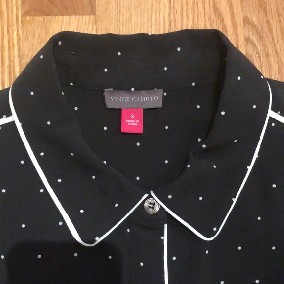 Vince Camuto Polka Dot Button Down Blouse - Picture 4 of 6